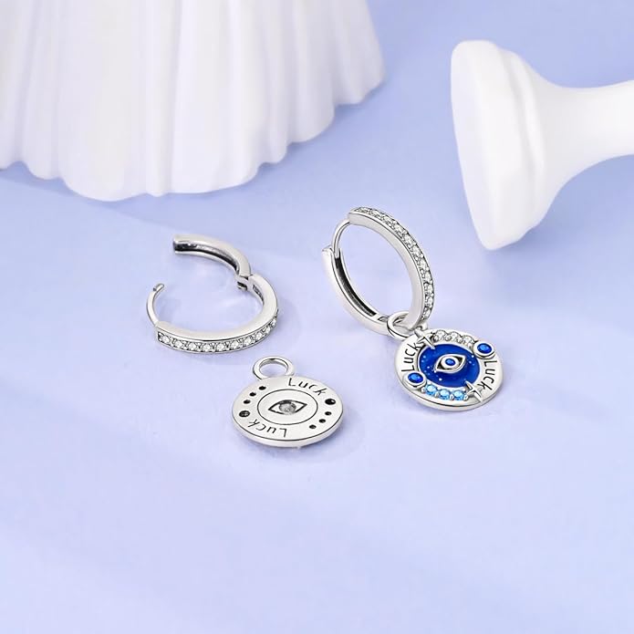 LAZA 925 Sterling Silver Hoop Earrings for Women, Hypoallergenic Huggie Butterfly Dangle Drop Earrings Colorful Flower Earrings Jewelry Gifts