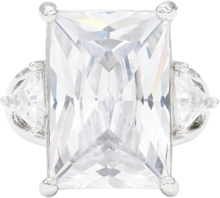 Lavencious Big Bold Radiant CZ Stones Stretch Rings for Women Size for 7-9