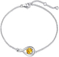 FANCIME Love Bracelet 925 Sterling Silver Infinity Birthstone Bracelets for Women Fine Jewelry Birthday Christmas Gifts for Her Mom Wife, Chain Length 6.7"+1.2" Extend