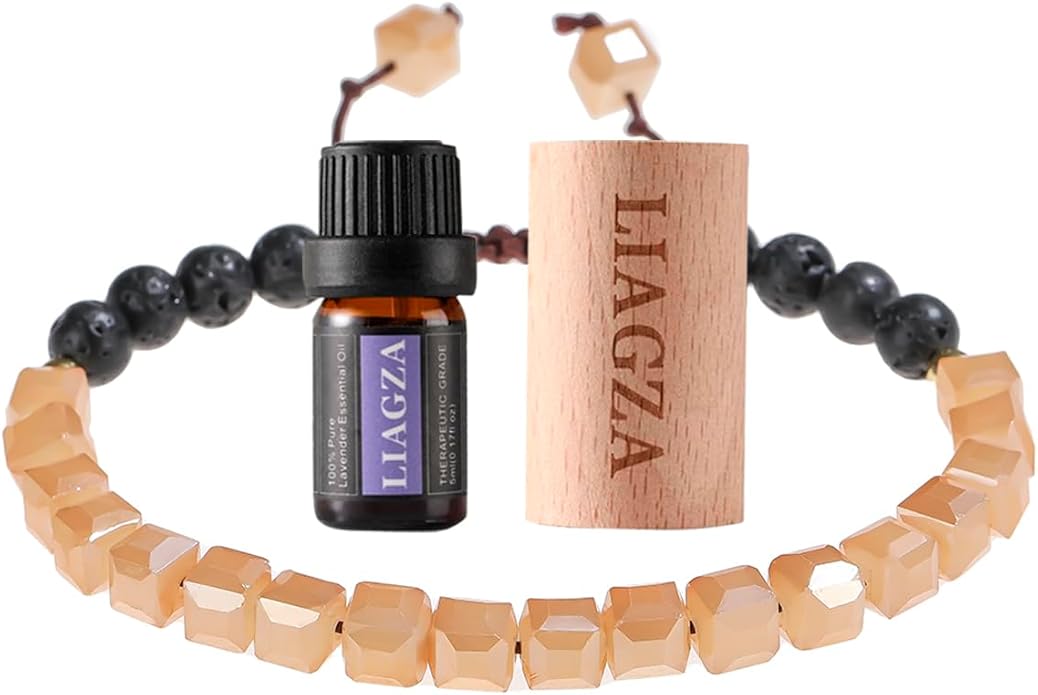 Lava Rock Bead Bracelet For Women-Zebra Stone Beaded Bracelets Essential Oil Aromatherapy Bracelet Set Balancing Chakra - Perfect Gifts For Women