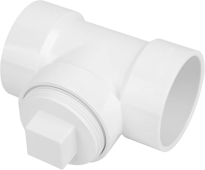 3IN PVC DWV Cleanout Tee with Plug Pipe Fitting SCH40 3IN DWV PVC Sewer by Lswteiz
