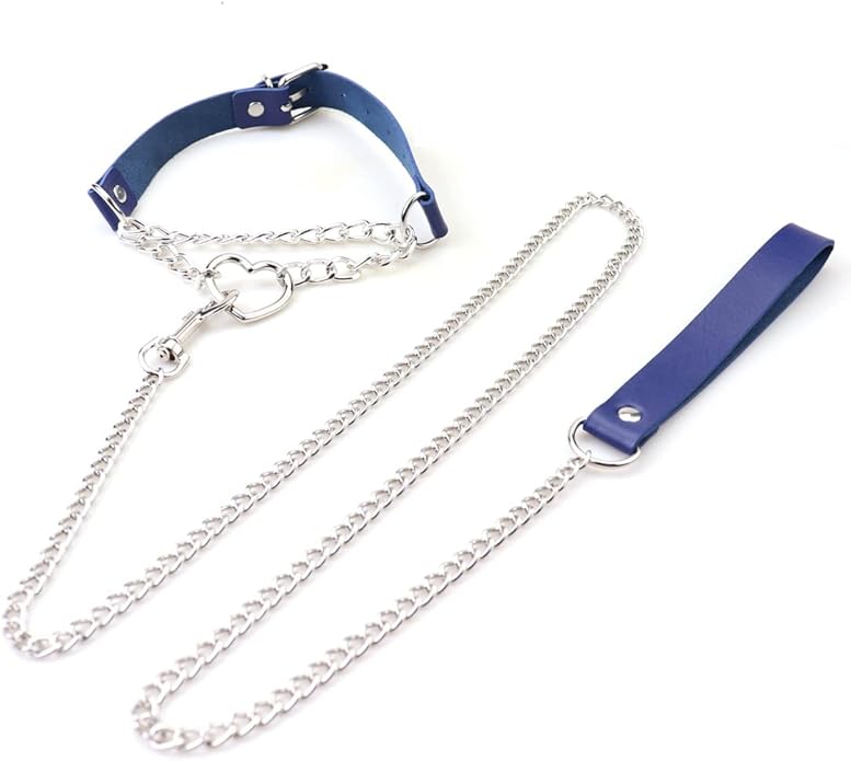 Harajuku Peach Heart Choker Punk Hauling Chain PU Leather Collar Gothic Necklace NightClub Goth Leash Belts