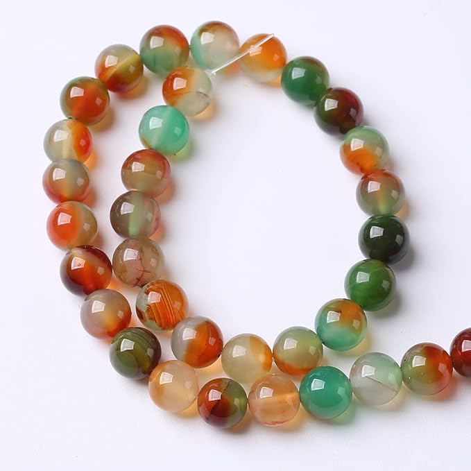 120PCS 6mm Natural Peacock Agates Beads for Jewelry Making Semi Precious Loose Gemstones Beads DIY Bracelet Necklace 2 Strand 32"