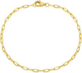 14K Yellow Gold 6-13 Inch 1.2mm-3.2mm Chain Bracelet Anklet for Women, Cuban Link Curb/Rope/Paper Clip/Round Snake/Herringbone/Bead/Water Wave, Thin Gold Chain Bracelet Durable Strong Real 14k Gold Chain Bracelet Anklet