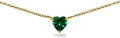 Birthstone Necklace for Women - Genuine or Synthetic Gemstone, 7mm Heart Solitaire, Short Dainty Layered Choker, Silver