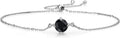 Gem Stone King Gemstone Birthstone Solitaire Bracelet For Women | 925 Sterling Silver | Round 6MM | Gift for Her Women Wife Mom Lady Daughter | Adjustable Bolo Bracelet | Easy-On Easy-Off