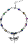 BESHEEK Rainbow Anklet Bracelet Hue Twisted Hematite and Round Artisan Beaded Anklet with Extension Handmade Hypoallergenic Beach Gala Wedding Style Jewelry