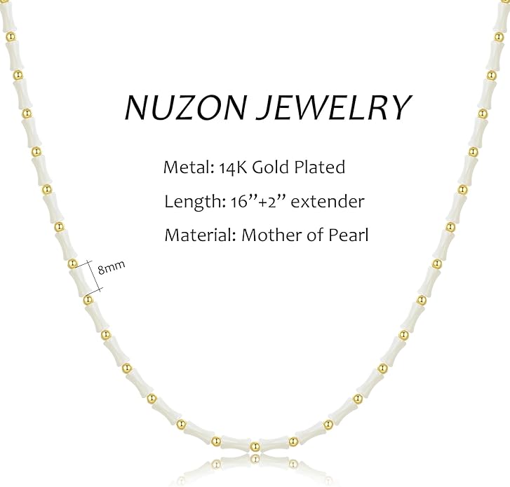 Natural Freshwater Baroque Pearl Necklace 14K Gold Plated Dainty Choker Necklace for Women Girls Snake Chain/Cuban Link/Paperclip/Ball Beaded Chain/Tennis Chain Fashion Jewelry for Gift