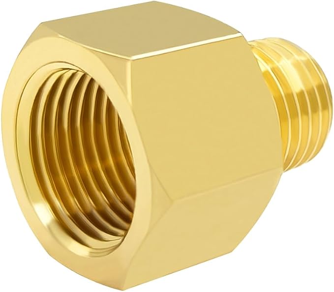Hooshing 2PCS Brass Pipe Fitting 1/4" NPT Male to 3/8" NPT Female Reducer - Image 5