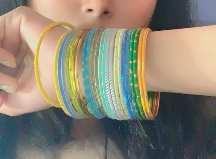 Touchstone indian bangles bracelets for women colorful churiyan set return gifts jewelry chudiya bulk pack bollywood metal bangle sets 12 textured vintage colors. Set of 144