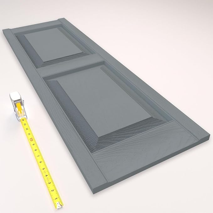 12"W x 71"H Lifetime Vinyl, Standard Two Equal Panels, Raised Panel Shutters - Image 14