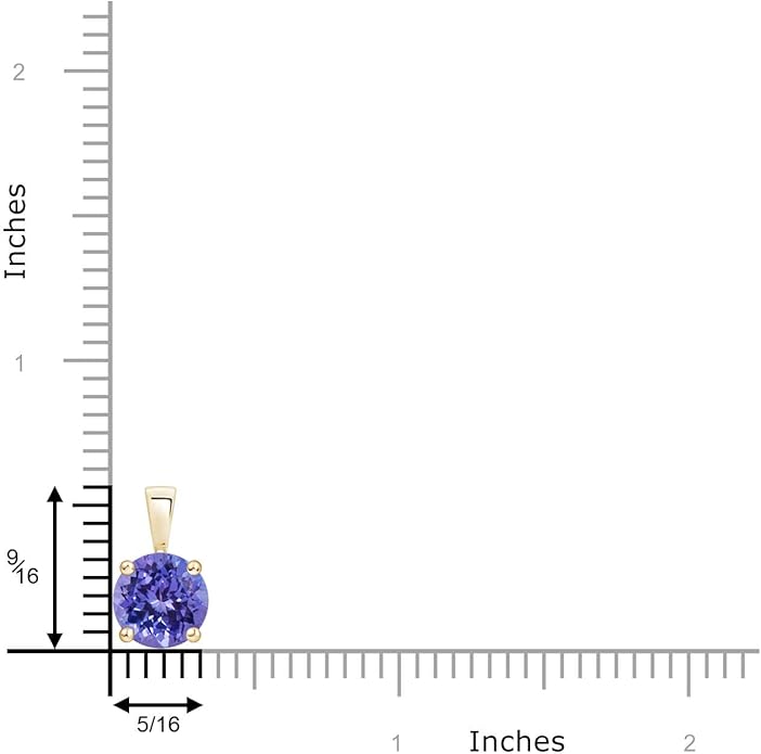 Angara Natural Tanzanite Solitaire Pendant for Women | Round Tanzanite Solitaire Pendant Necklace in 14K Solid Gold/Silver/Platinum With 18" Chain | December Birthday, Gemstone Jewelry Gift