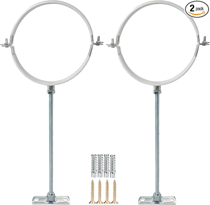 2 Sets 8 Inch Adjustable Pipe Bracket，Heavy Duty Galvanized Iron Stove Pipe by Unknown
