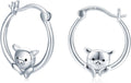 JUSTKIDSTOY Hypoallergenic Panda/Unicorn/Hummingbird/Dolphin Hoop Earrings for Women 925 Sterling Silver Animal Huggie Hoop Earrings Jewelry Gifts for Sensitive Ears