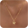 Valentines Gifts for Her Women - Initial Necklaces for Women Dainty 14k Gold Plated A-Z Letter Pendant Name Necklaces Cute Charm Choker Fashion Accessories Non Tarnish Trendy Jewelry Gift