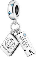 MULA 925 Sterling Silver Charms for Bracelets and Necklaces Family Letters Dangle Pendants Airplane Travel Beads Family Tree Jewelry Charms for Women