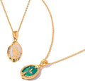 IBARA Women Gold Dianty Necklace Sun Crescent Moon Star Evil Eye Lock Lovely Heart Flower Butterfly Pearl Pendant Coin Necklaces 18K Gold CZ Diamond Filled Chain Boho Beach Simple Handmade Jewelry