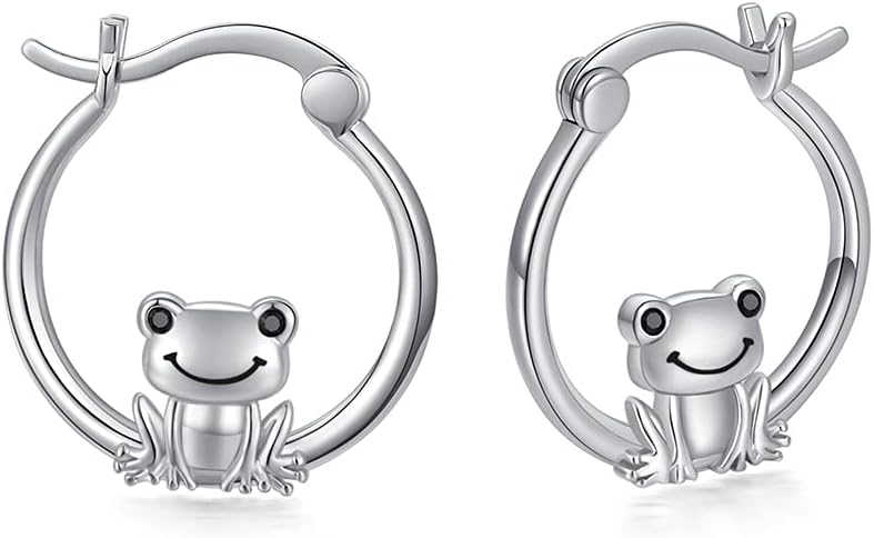 JUSTKIDSTOY Hypoallergenic Panda/Unicorn/Hummingbird/Dolphin Hoop Earrings for Women 925 Sterling Silver Animal Huggie Hoop Earrings Jewelry Gifts for Sensitive Ears