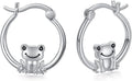 JUSTKIDSTOY Hypoallergenic Panda/Unicorn/Hummingbird/Dolphin Hoop Earrings for Women 925 Sterling Silver Animal Huggie Hoop Earrings Jewelry Gifts for Sensitive Ears