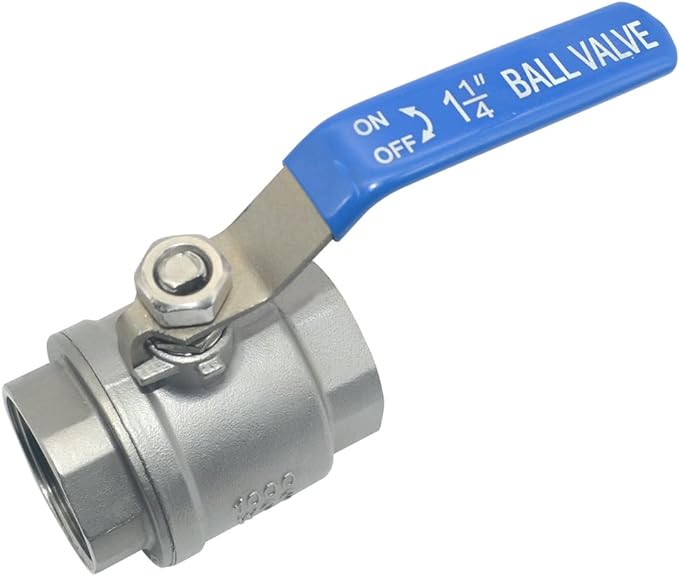 DAN SPEED 1-1/4" Female 316 Stainless Steel Full Port Ball Valve Vinyl Handle by DANSPEEDBALLVALUES