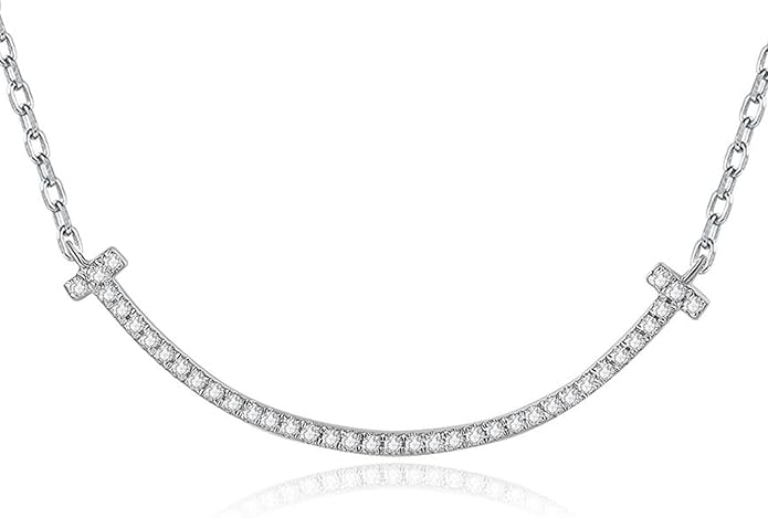 Lab Grown Diamond Necklace, Solid 925 Sterling Silver with Round Cut, Fine Jewelry for Women Anniversary Birthday Valentine’s Day Gifts