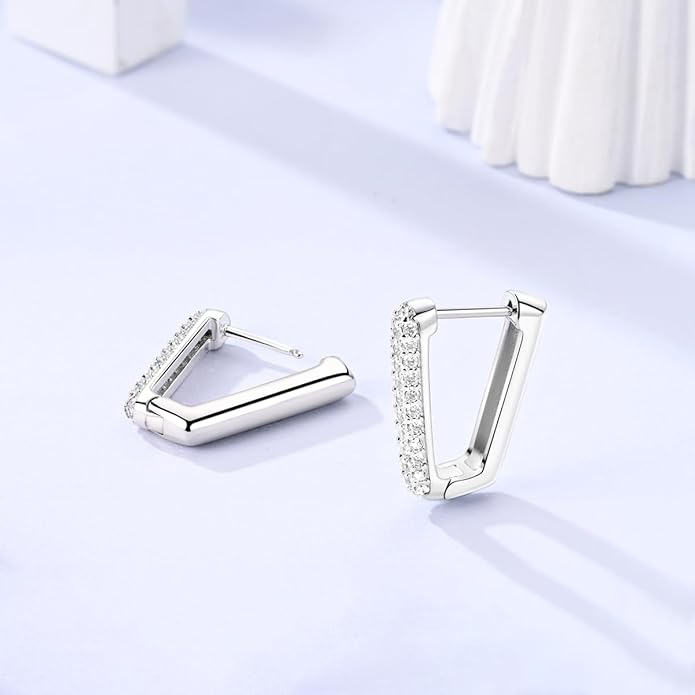 NARMO Earrings for Women 925 Sterling Silver Heart Hoops Small Colorful Rainbow Hoop Earrings Huggie Earrings