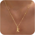 Valentines Gifts for Her Women - Initial Necklaces for Women Dainty 14k Gold Plated A-Z Letter Pendant Name Necklaces Cute Charm Choker Fashion Accessories Non Tarnish Trendy Jewelry Gift