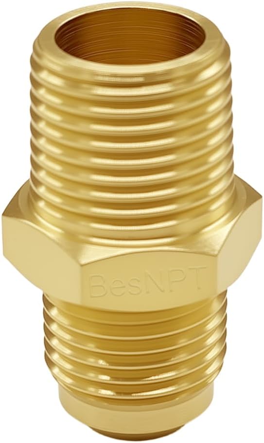 2 Pack Brass 3/8" NPT Male to 3/8" Flare Male Propane Flare Fitting | Propane - Image 5