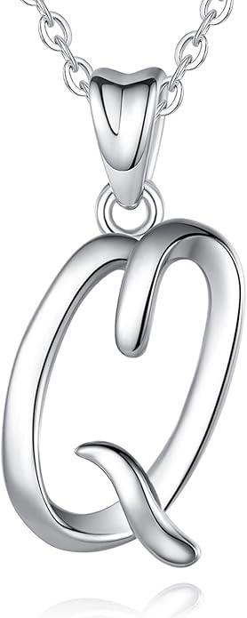 EUDORA Sterling Silver Initial Necklaces for Women, Classic 26 Letter Neckless Gifts for Girls, Sister, Mother Daughter, 18 inch Chain