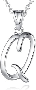 EUDORA Sterling Silver Initial Necklaces for Women, Classic 26 Letter Neckless Gifts for Girls, Sister, Mother Daughter, 18 inch Chain