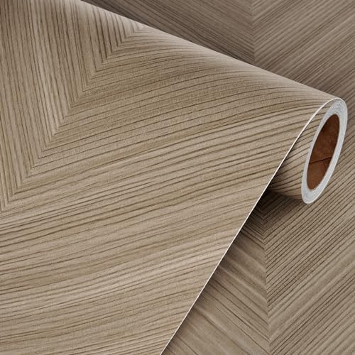 Livelynine 15.8x394 Inch Herringbone Wood Floor Contact Paper Peel and Stick - Image 6