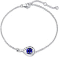 FANCIME Love Bracelet 925 Sterling Silver Infinity Birthstone Bracelets for Women Fine Jewelry Birthday Christmas Gifts for Her Mom Wife, Chain Length 6.7"+1.2" Extend