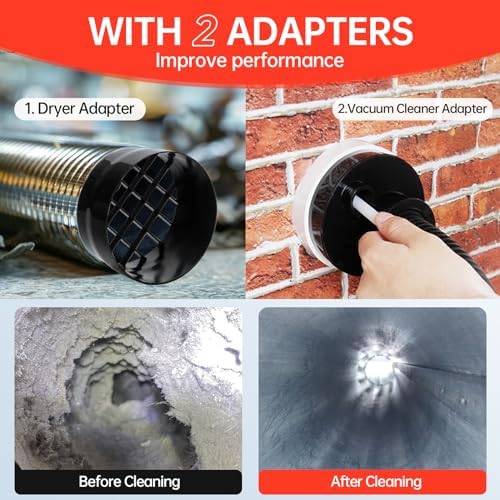 BLuesea Dryer Vent Cleaner Kit, 15-Piece Ultimate Dryer Cleaning Kit Include 40 - Image 3