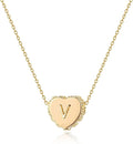 Tiny Gold Initial Heart Necklace-14K Gold Plated Handmade Dainty Letter Heart Necklace for Women Necklace Jewelry