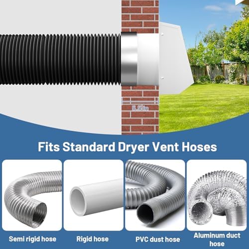 4 Inch Dryer Vent Cover Outside, Galvanized Steel Exterior Hooded Wall Vent - Image 4
