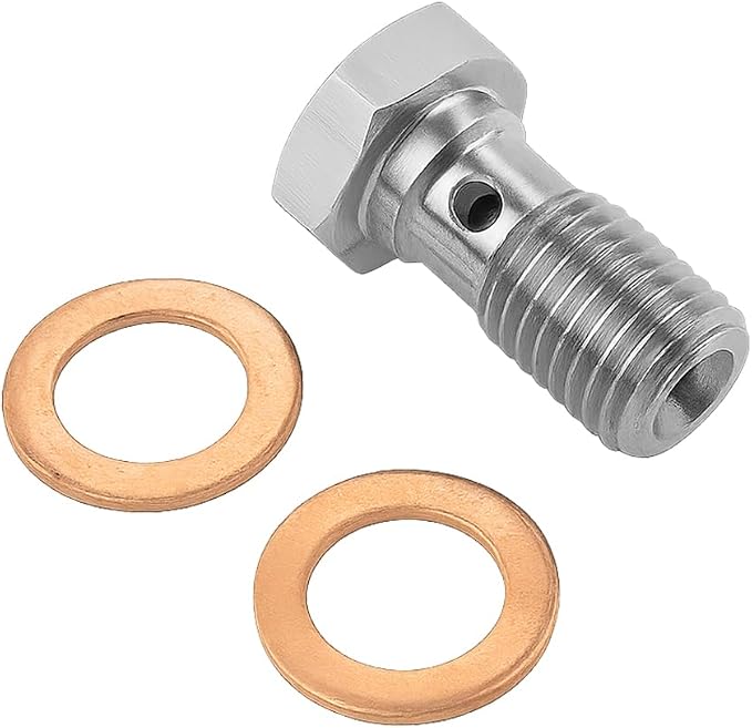 M10 x 1.0 Metric Thread Single Banjo Bolt Brake Fitting Adapter, 20mm Long - Image 6