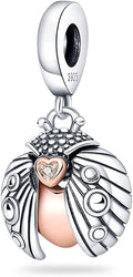 LIGHTDOG 925 Sterling Silver Charm fits Pandora Charm Bracelet Necklaces Pendant Bead Charms Jewelry Gift for Women Family Friends