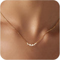 Diamond Pendant Necklace for Women, Dainty Gold Necklace 18k Gold Plated Paperclip Choker Necklaces Cute Open Oval Necklaces Simple Gold Necklace Jewelry Gifts for Women Trendy
