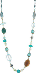FULU AUTUMN Long Necklaces for Women Trendy Long Chunky Beaded Necklace Boho Fashion Costume Jewelry Mothers Day Gifts for Her
