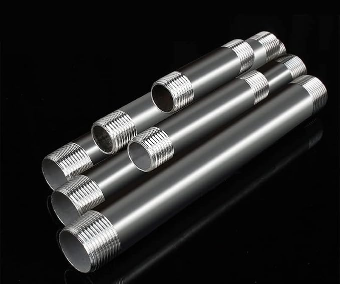 304 Stainless Steel Nipple Pipe Fitting 1" NPT X 1" NPT Male Thread Cast Pipe - Image 3