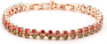 14K Gold Ruby and Emerald Tennis Bracelet for Women,Dainty Love Heart Style Moissanite Adjustable Link Bracelet,Fashion Jewelry Gift for Her