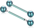AROWRO Nipple Piercing Jewelry G23 Titanium Nipple Rings Tongue Rings Nipple Bar 14G Internally Threaded Straight Barbells Bridge Piercing Jewelry 12mm-20mm