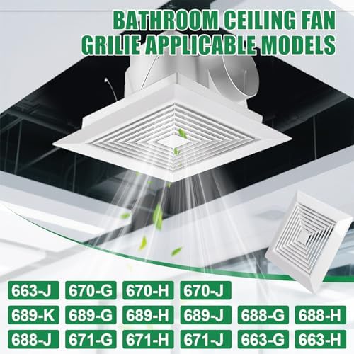 (Gloss-2P 12"x 12"Inch）Bathroom Exhaust Fan Cover - Image 3