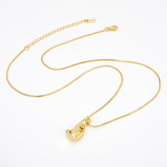 Renaiz Egyptian Gold Cat Necklace for Women - 14K Gold Plated Ancient Egypt Inspired Dainty Sitting Kitty Pendant, Bastet Charm, Hypoallergenic Cat Lover Gifts, Ultimate Elegance for Ailurophile Meow