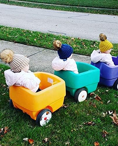 FURTALK Kids Winter Hat Toddler Knitted Beanie with Faux Fur Pom Poms for Baby Girls Boys