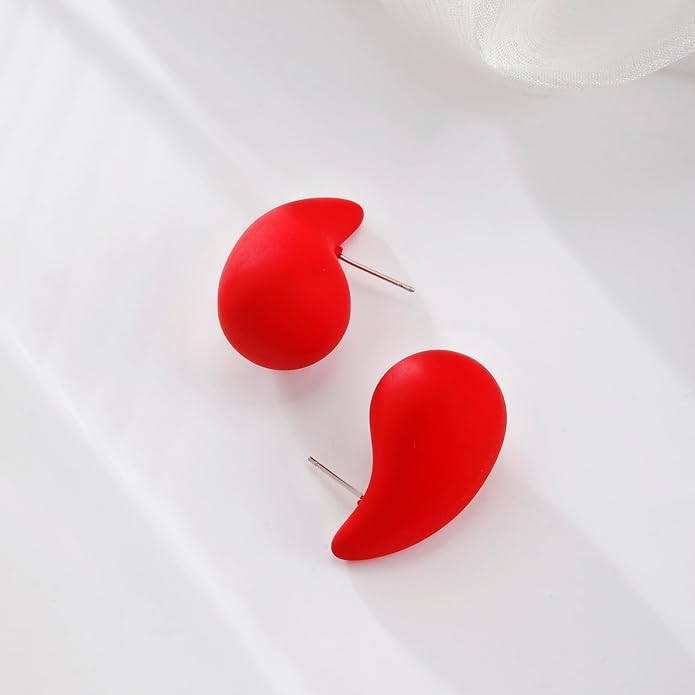 Chunky Acrylic Hoop Earrings, Lightweight Waterdrop Hoops Earrings, Hypoallergenic Trendy Jewelry for Women