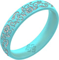 Knot Theory Nordic Bloom Silicone Ring for Men Women - Baby Blue, Lavender, Pink, RoseGold, Sky Blue Breathable Comfort Fit 6mm Bandwidth