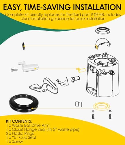 42048 Waste Ball Drive Arm Kit | RV Toilet Repair Kit Fit - Image 6