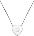 YL Initial Necklace 925 Sterling Silver Heart Letter Pendant A-Z Alphabet Cubic Zirconia Jewelry for Women