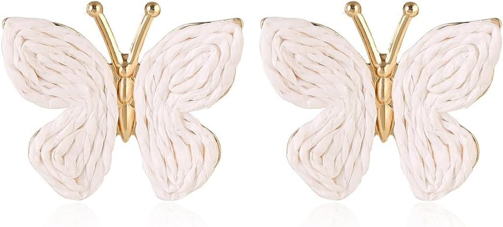 Handmade Raffia Hoop Earrings Statement Tropical Bohemian Straw Dangle Earrings Natural Rattan Vacation Style Round Earrings for Women Summer Beach Party Essential Jewelry